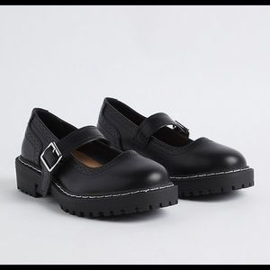 Mary Jane Flat- faux leather black